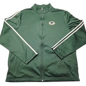 Green Bay Packers Team Apparel Track Jacket Men's Size Large NFL Full Zip